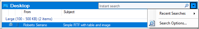 Instant search inside .msg files
