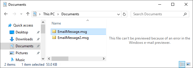 Cannot preview MSG files in Windows Explorer