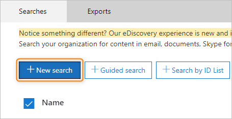 New content search in eDiscovery