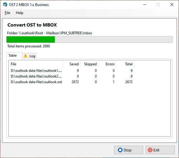 OST to MBOX Converter Report