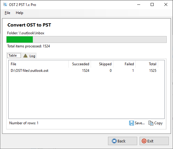 OST to PST Converter Report