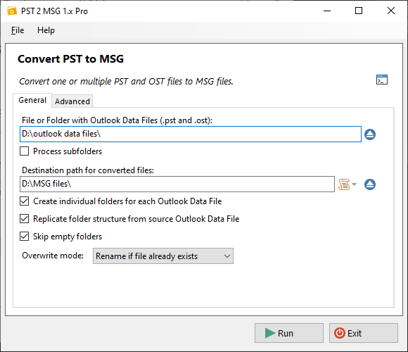 PST to MSG Converter