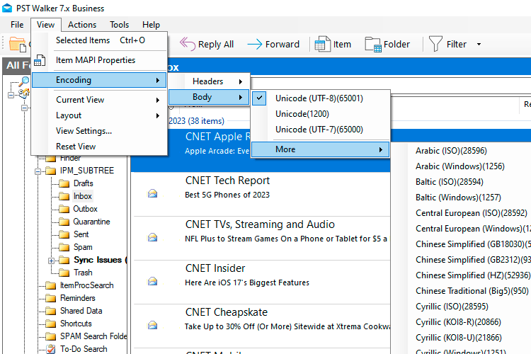 Change email encoding