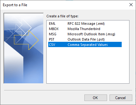 Convert emails from PST to CSV format
