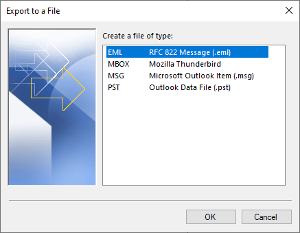 Convert emails from PST to EML files