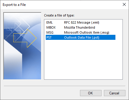 Convert emails from PST to EML files